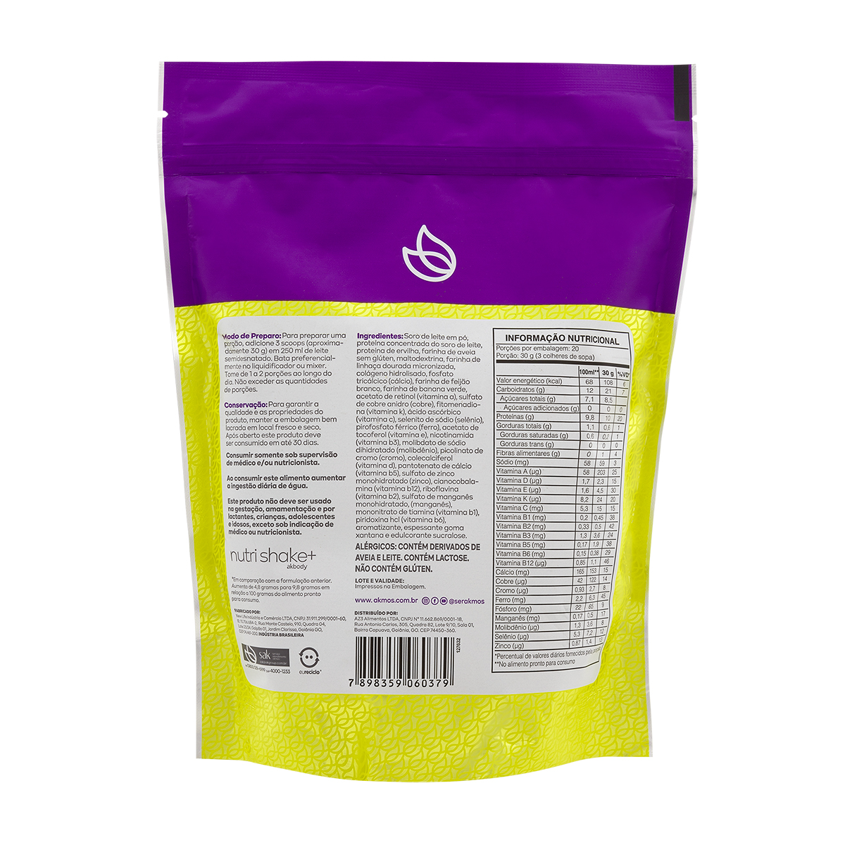 Nutri Shake+ Akmos - Sabor Baunilha 